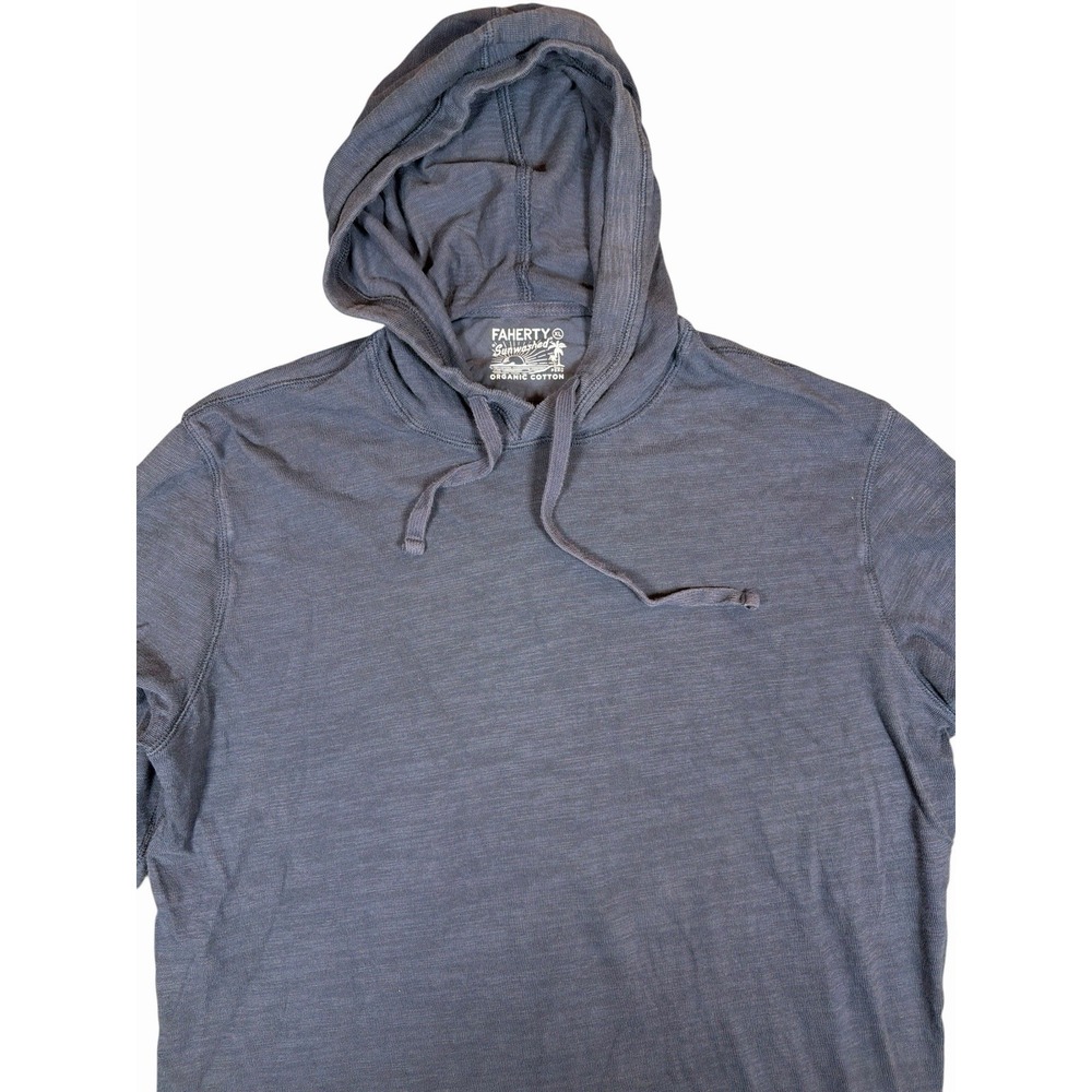 Faherty Sunwashed Hoodie Mens XL Navy Blue Organic Cotton Pullover MKC0096 Peru